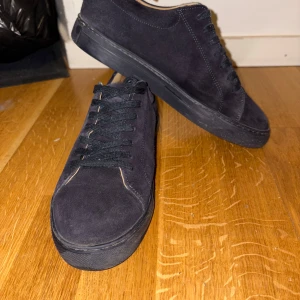 Blåa myrqvist skor - Snygga myrqvist skor i mörkblå färg! Sulorna är lite slitna, men eftersom att de är tjocka så är det ingen fara. Tvättas innan köp! Box och dustbag medföljer.