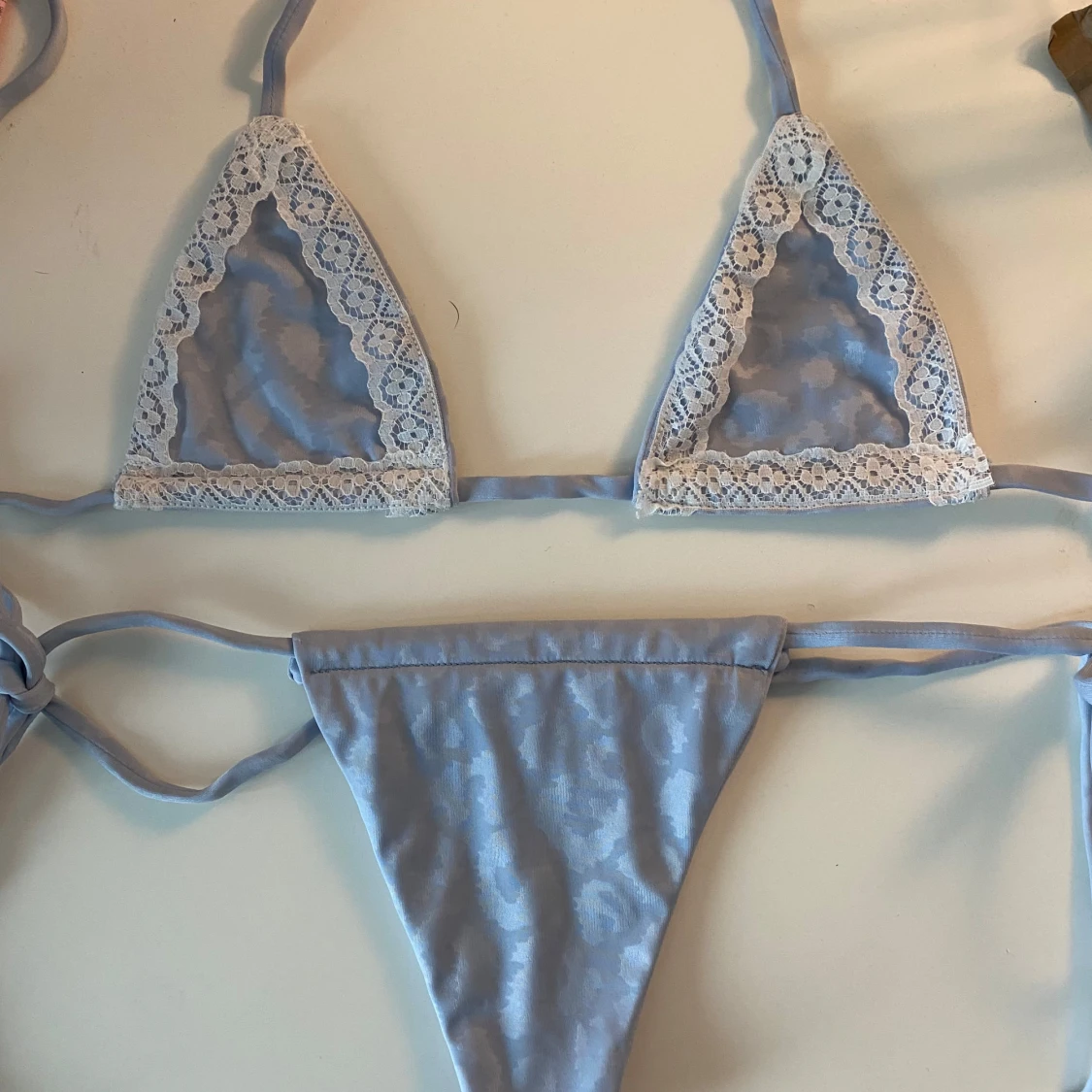 Hand made bikini with lace trimmings  - 1