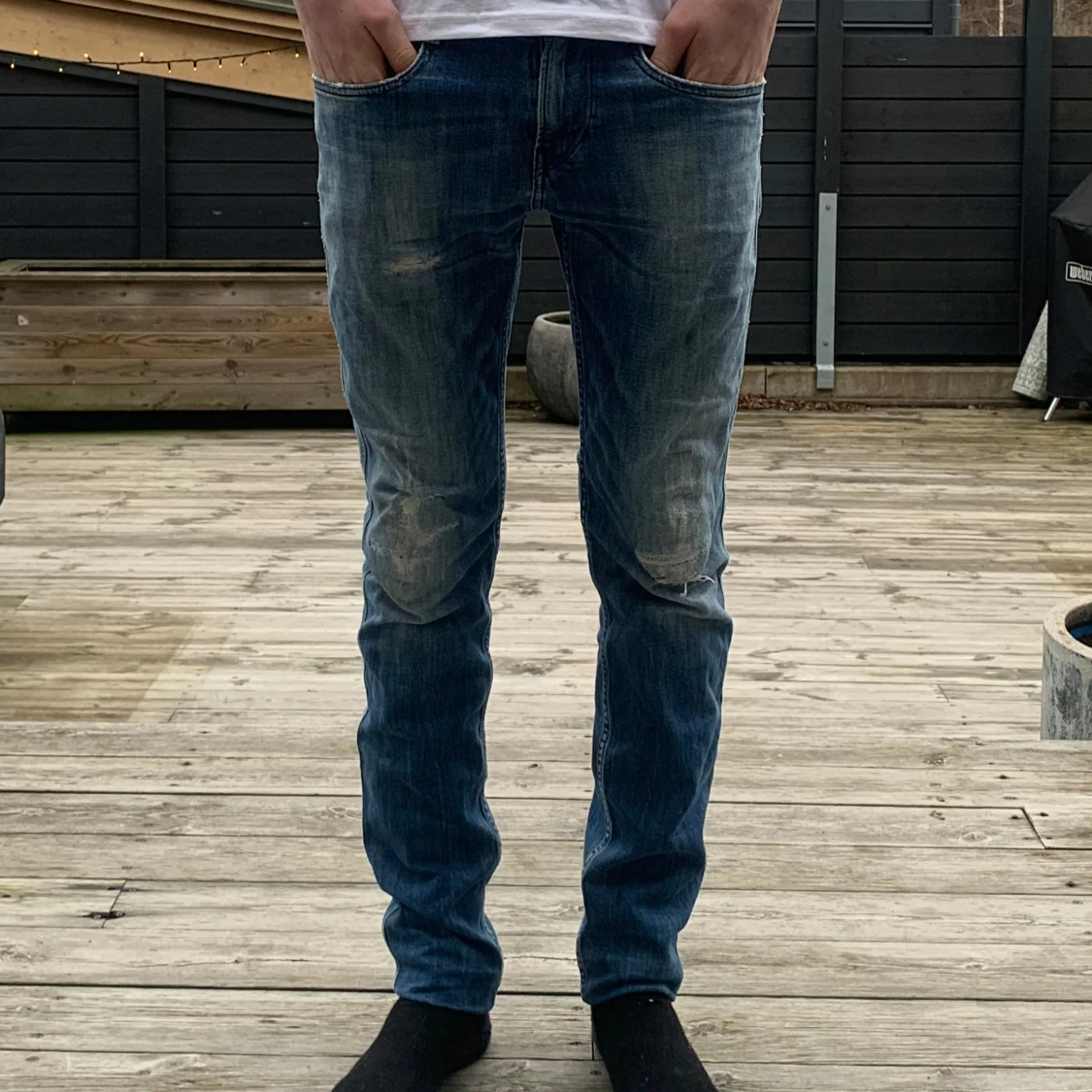 Blå replay jeans med slitningar