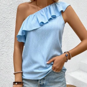 Volangtopp - Volang topp aldrig använd🩵 passar även S🩵