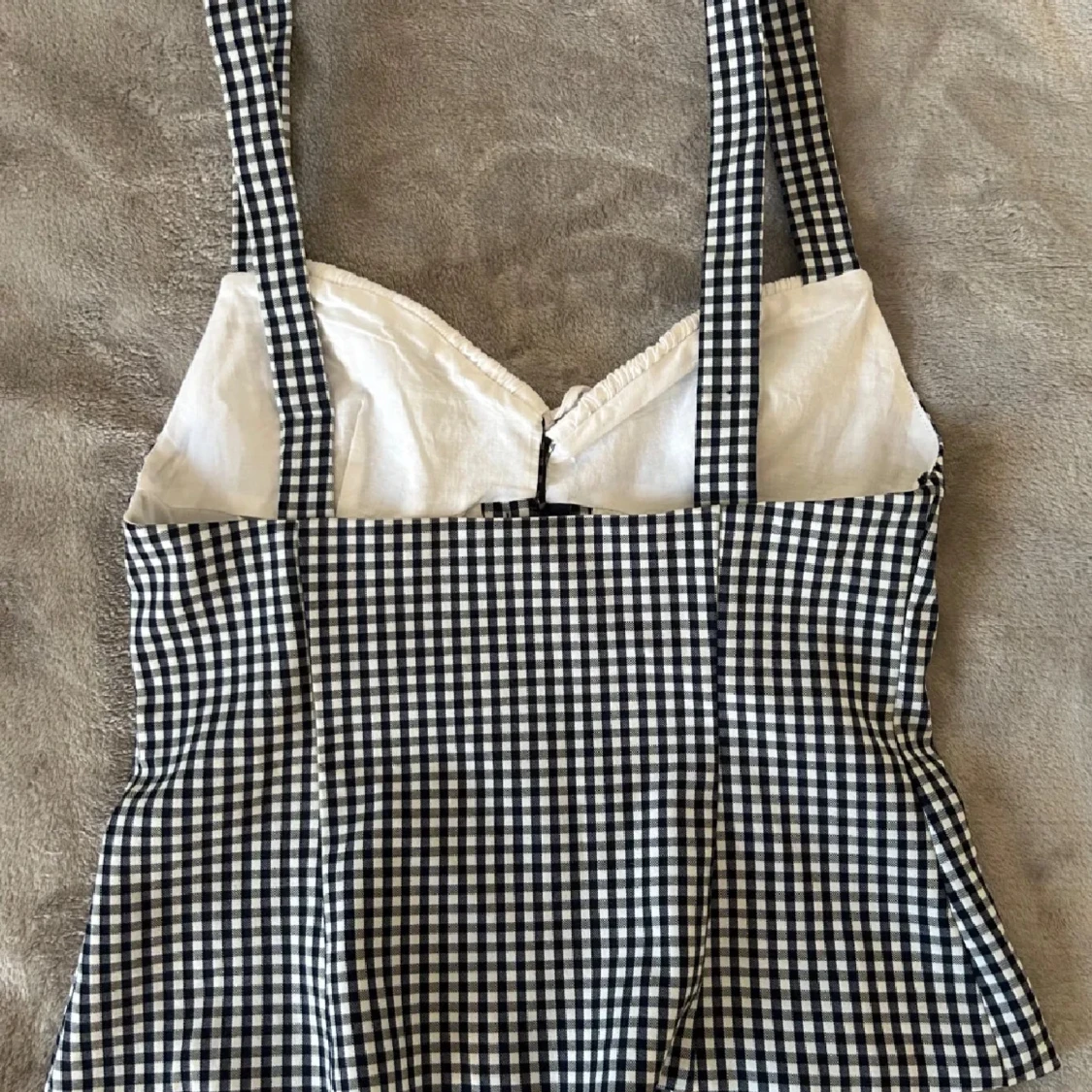 Svartvit rutig korsettopp - 2