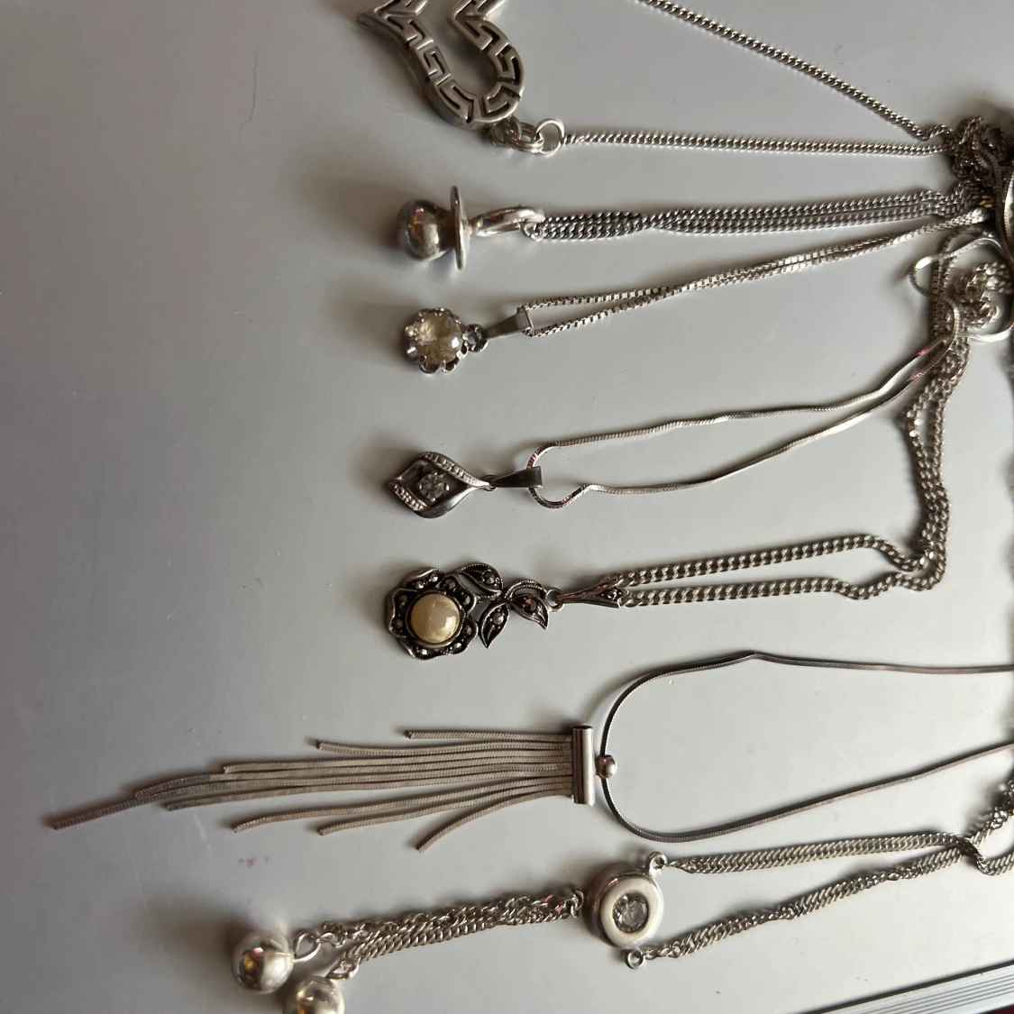 Äkta silver halsband med hänge  - 91