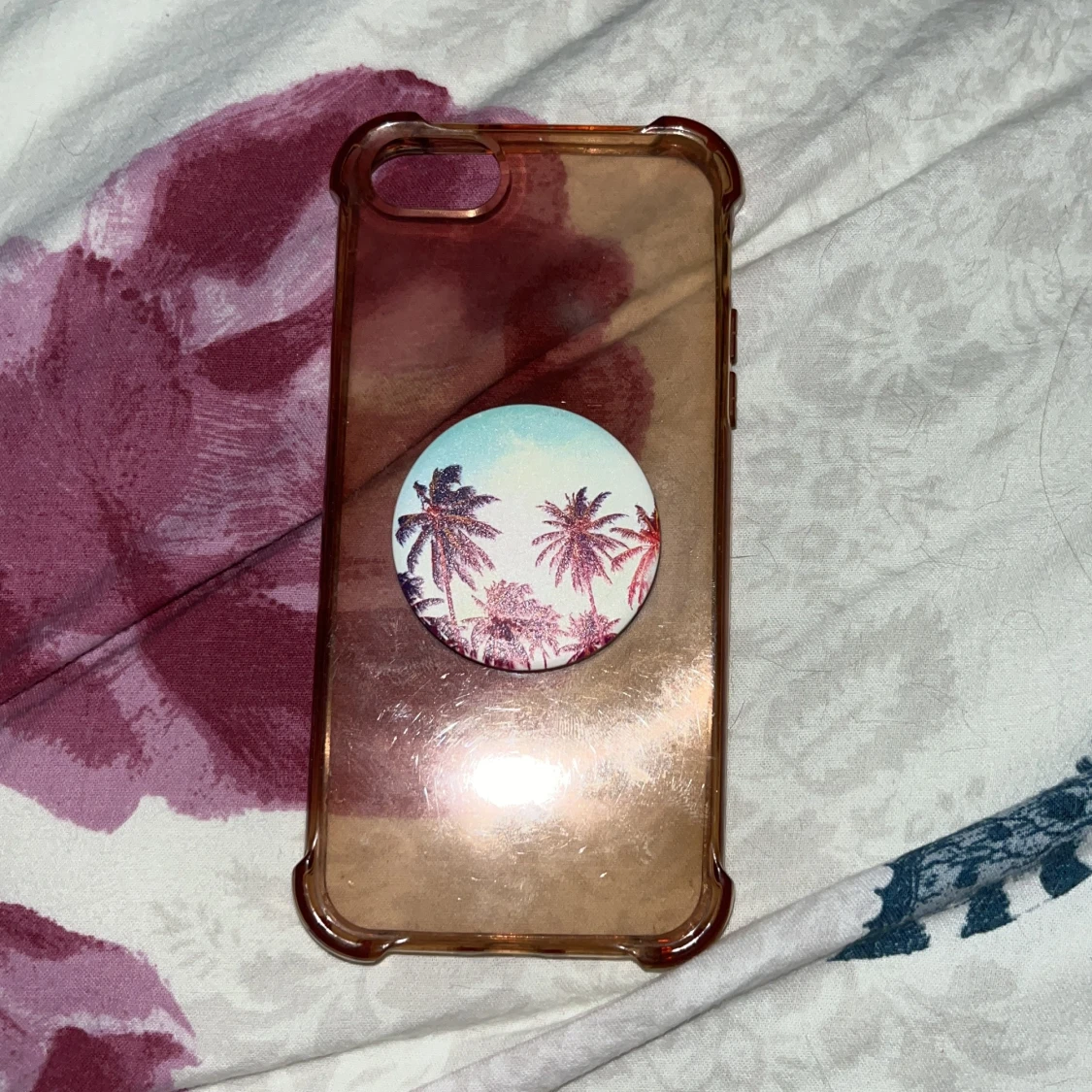 Skal till iPhone SE rosa transparent med popit