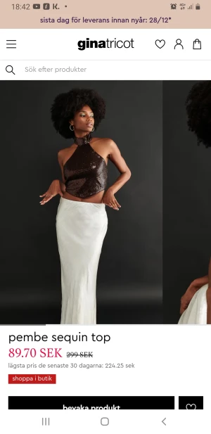 Topp i nyskick  - Brun topp från gina tricot helt ny med prislappen kvar. Nypris var 299kr helt slutsåld 