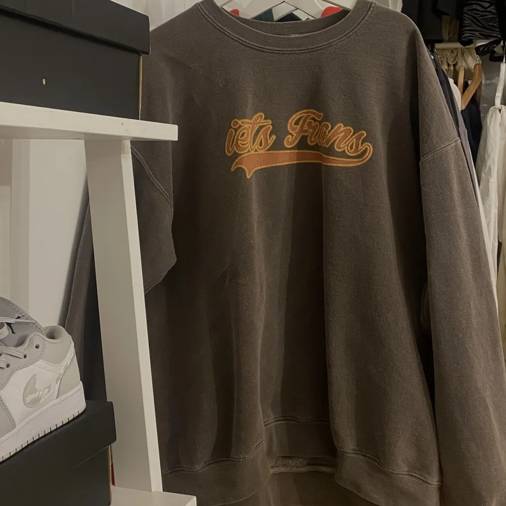 En as snygg sweatshirt köpt på urban outfitters för några år sedan som inte används. Den är brun men svår att visa det på bild. Inga defekter och väldigt oversize. (köpt för 600kr). Hoodies.