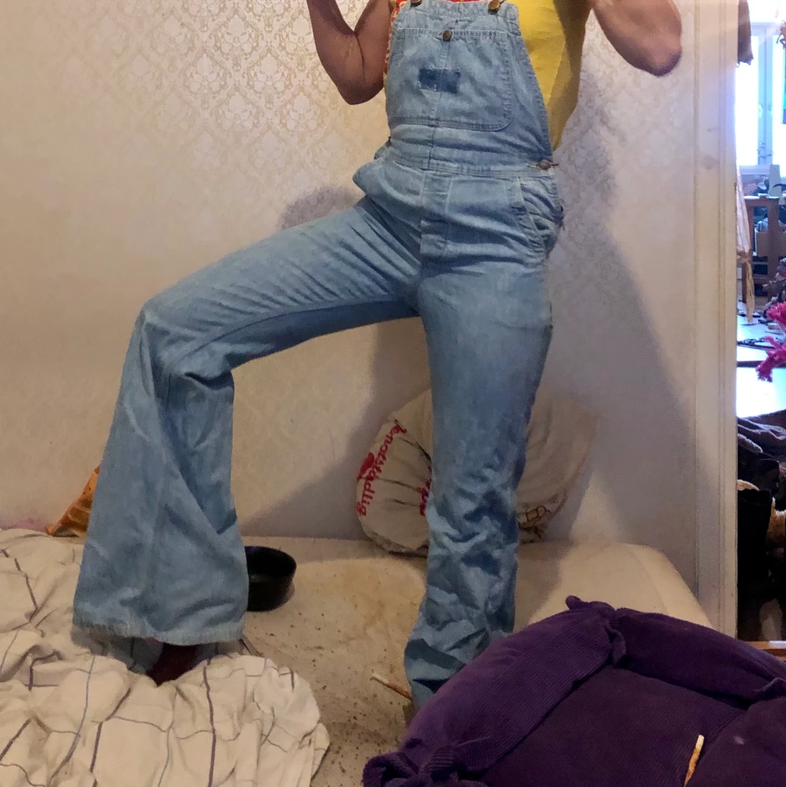 Utsvängda hängselbyxor vintage