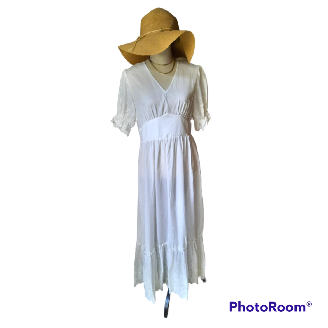 Vit romantisk boho-klänning