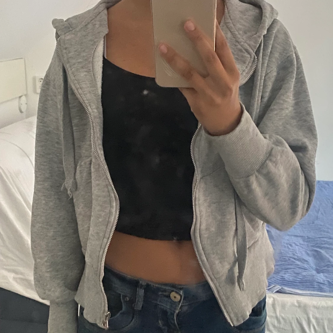 Grå hoodie - 90