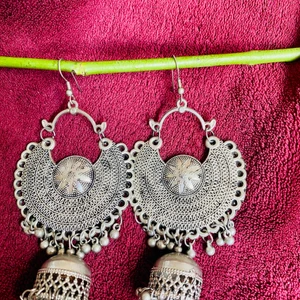 Silver colored stainless steel earrings from India  - Earrings from India  Condition: New Material: silver colored stainless steel earrings 