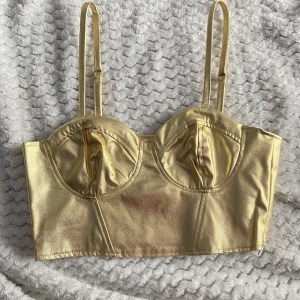 Topp - Guld topp, aldrig använd eftersom jag inte har byxor att matcha.  köpte för 149kr 