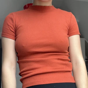 Rostfärgad T-shirt - Rostfärgad ribbad T-shirt från Sinsay. Säljes då den är för liten.  Kan skickas med postnord, och då tillkommer fraktkostnad! 🌷