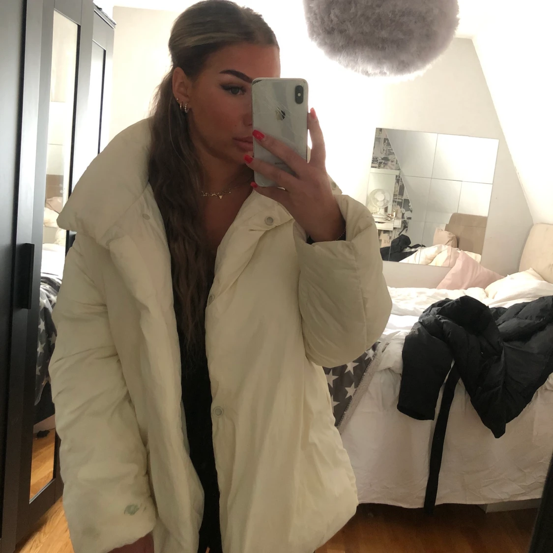 Vit pufferjacket - 90