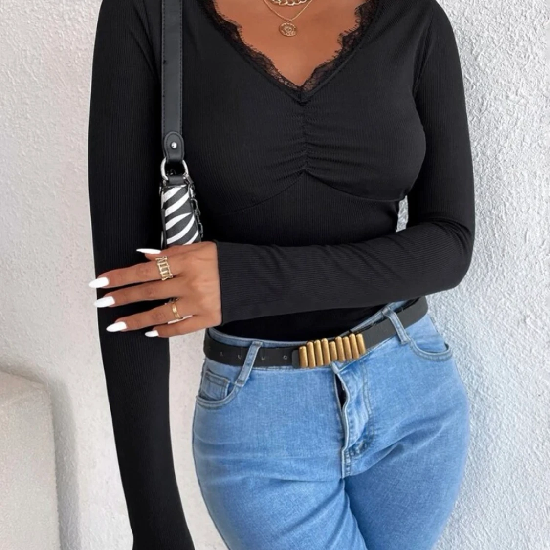 Basic topp med spets - 90