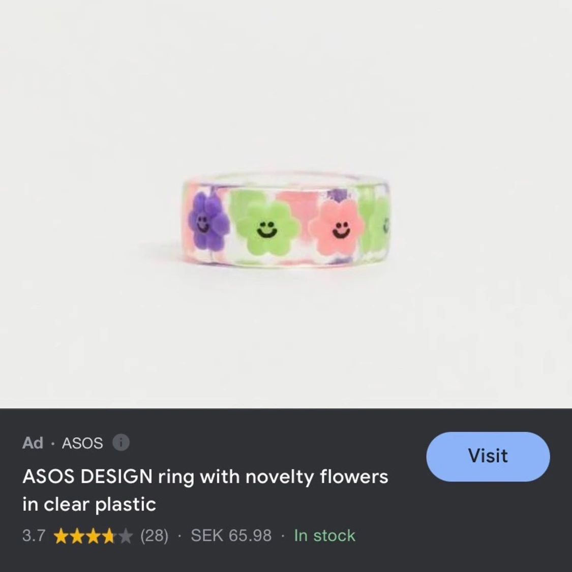 genomskinlig blom ring - 90