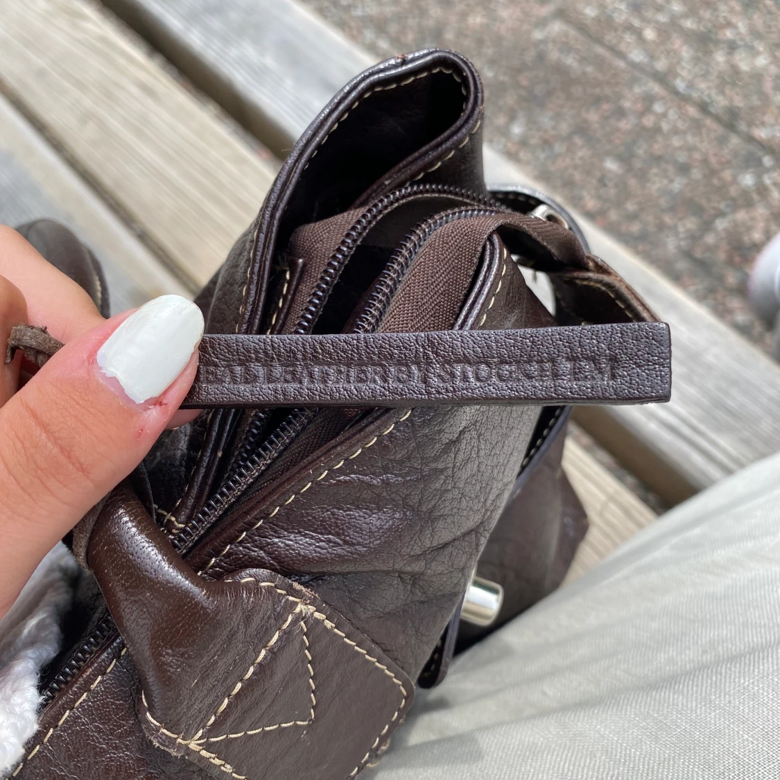 Mörk brun vintage väska - 91