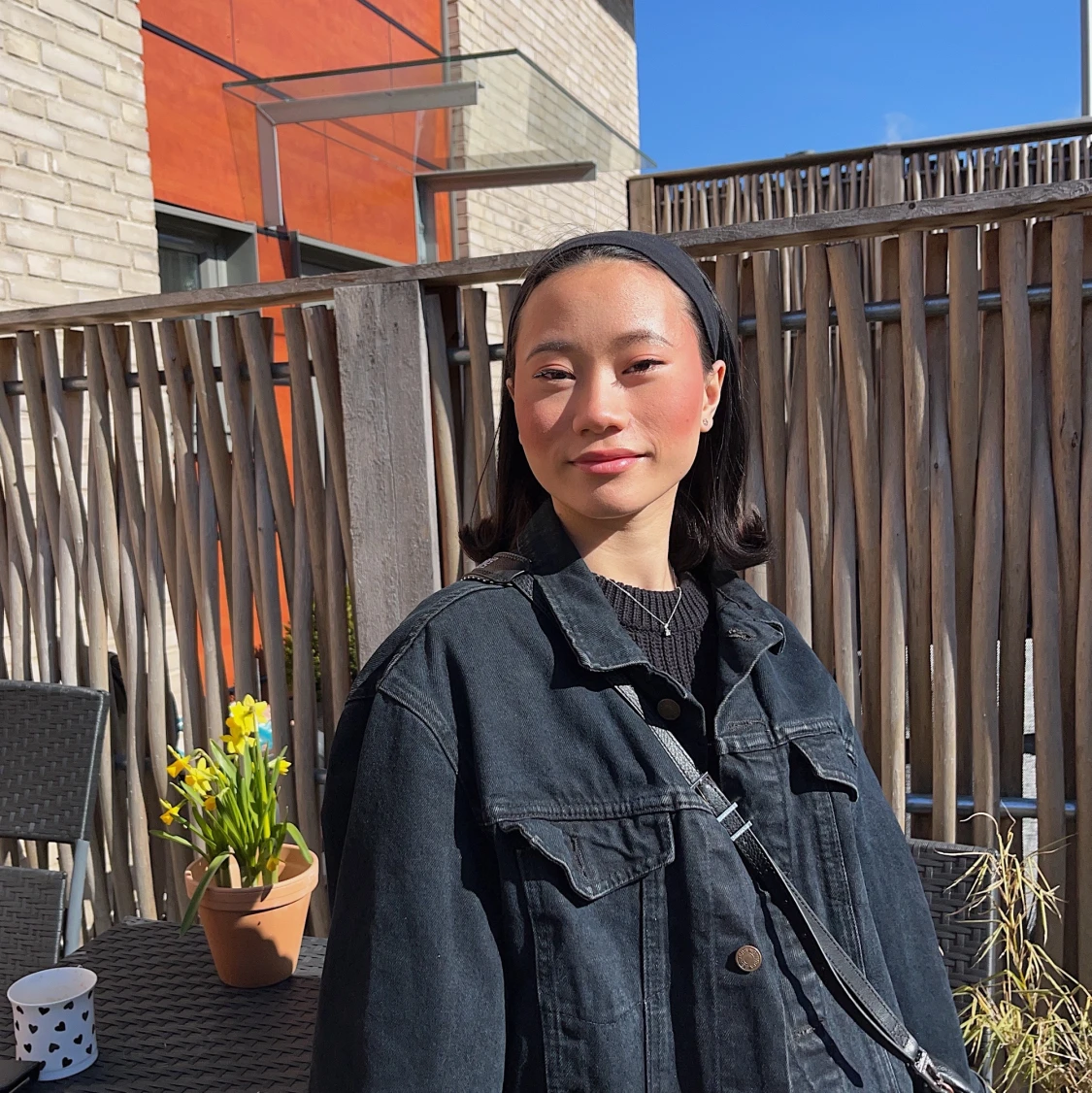 svart Jersey-hårband