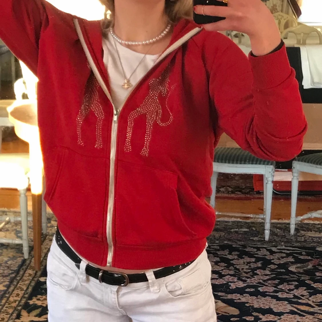 Rhinestone hoodie - 91