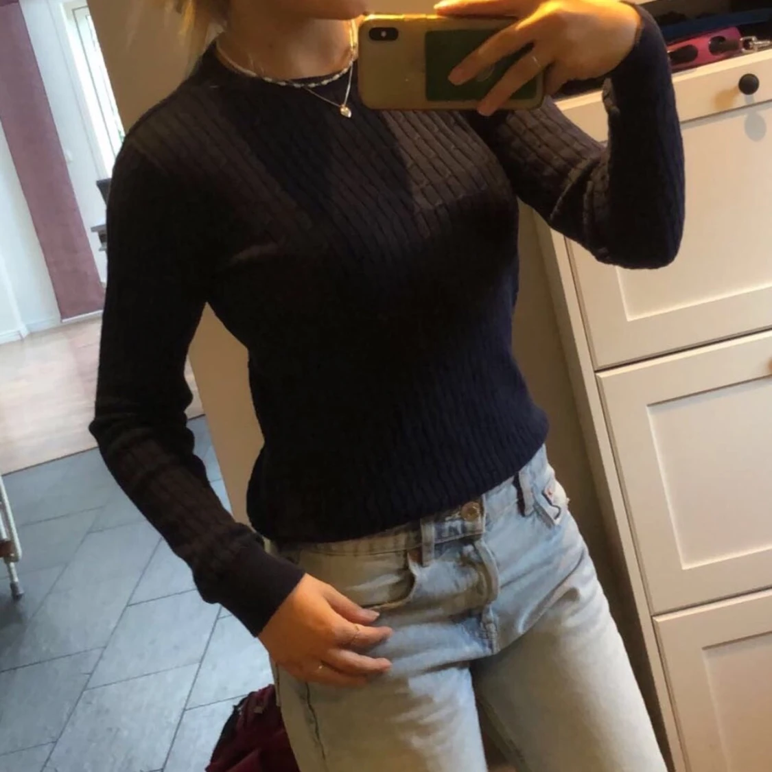 stickad tröja storlek S