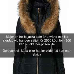 Storlek 40 - Säljer dena hollis jackan som är använd och lite skadad vid armen.