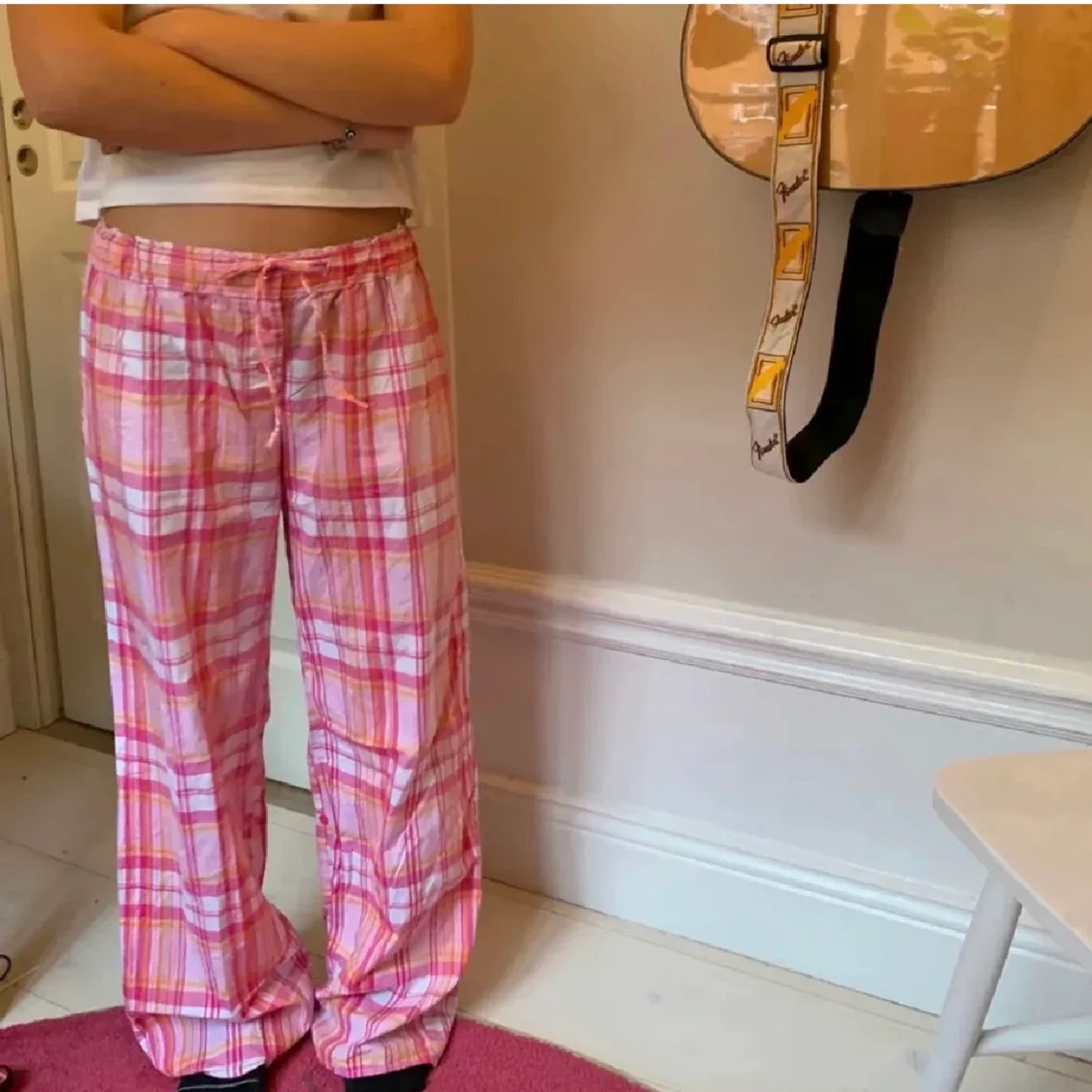 Rutiga pyjamasbyxor  - 90