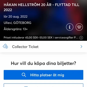 Håkan hellstöm - Har två biljetter till Håkan Hellström i Ullevi den 20 augusti. 895kr styck ståplats. Biljetterna är helt slut💗💗