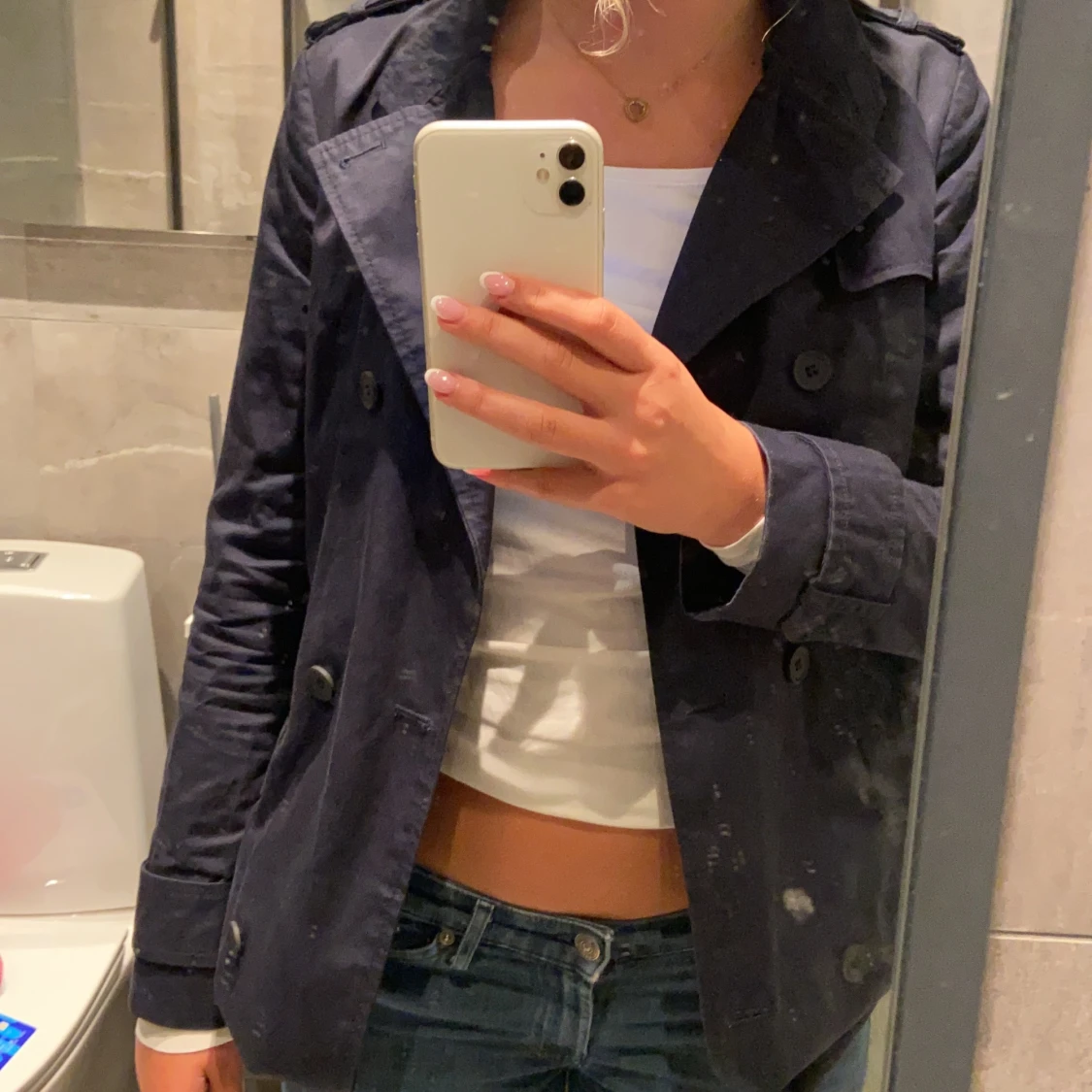 Mörk blå Zara jacka jacka/ kort kappa