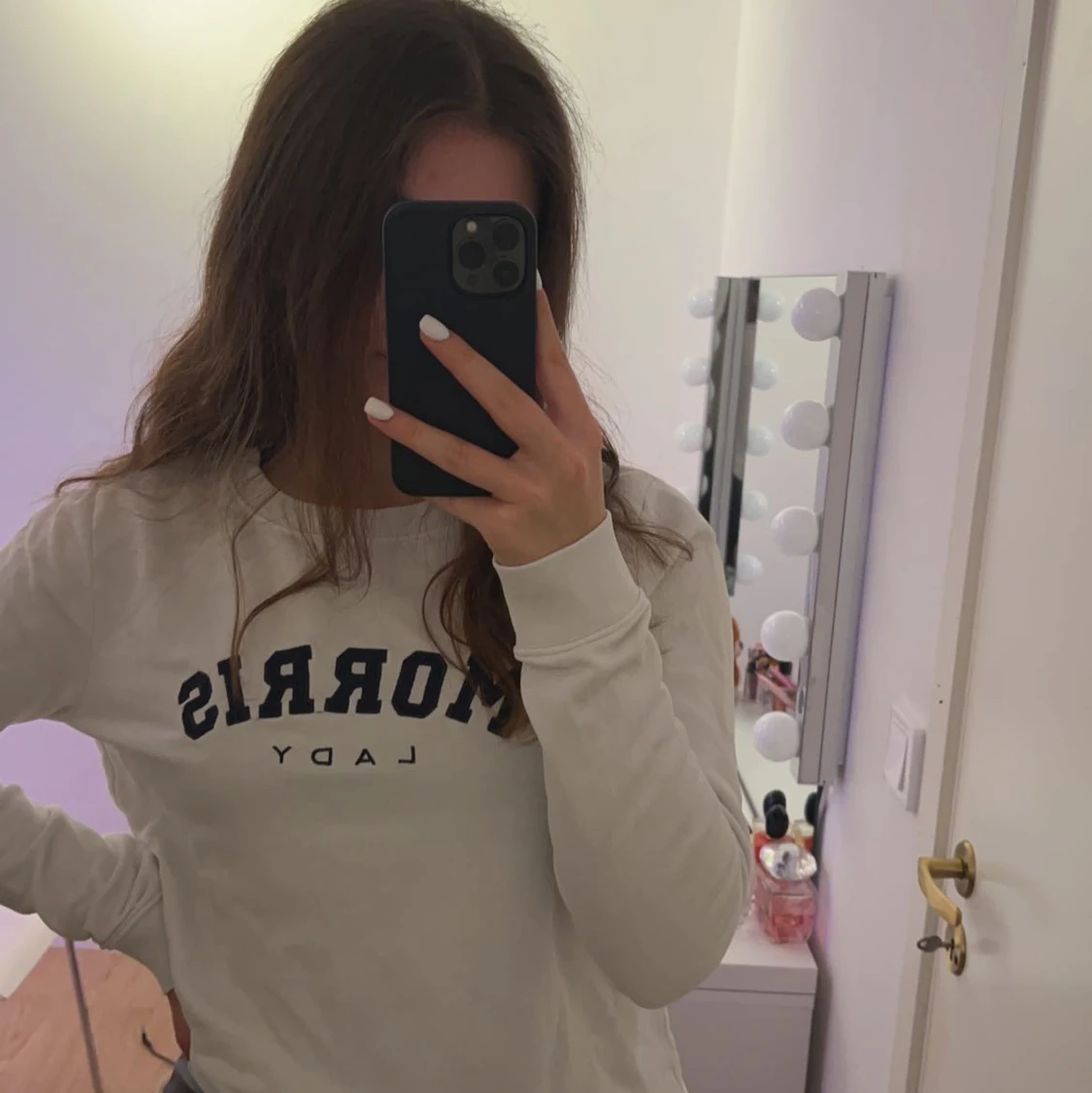 Morrislady tröja - vit, stl M