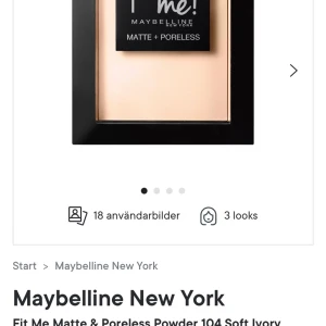 Säljer detta puder från maybelline New York!🫶🏼 - Köpte 2 veckor sen (26/9) använd några gånger🤍🤍pris: 30kr (med swish) 