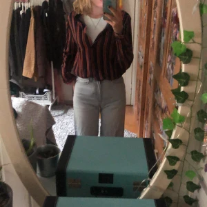 Randig skjorta  - Vertikal randig röd/brun skjorta i stlk 40.  