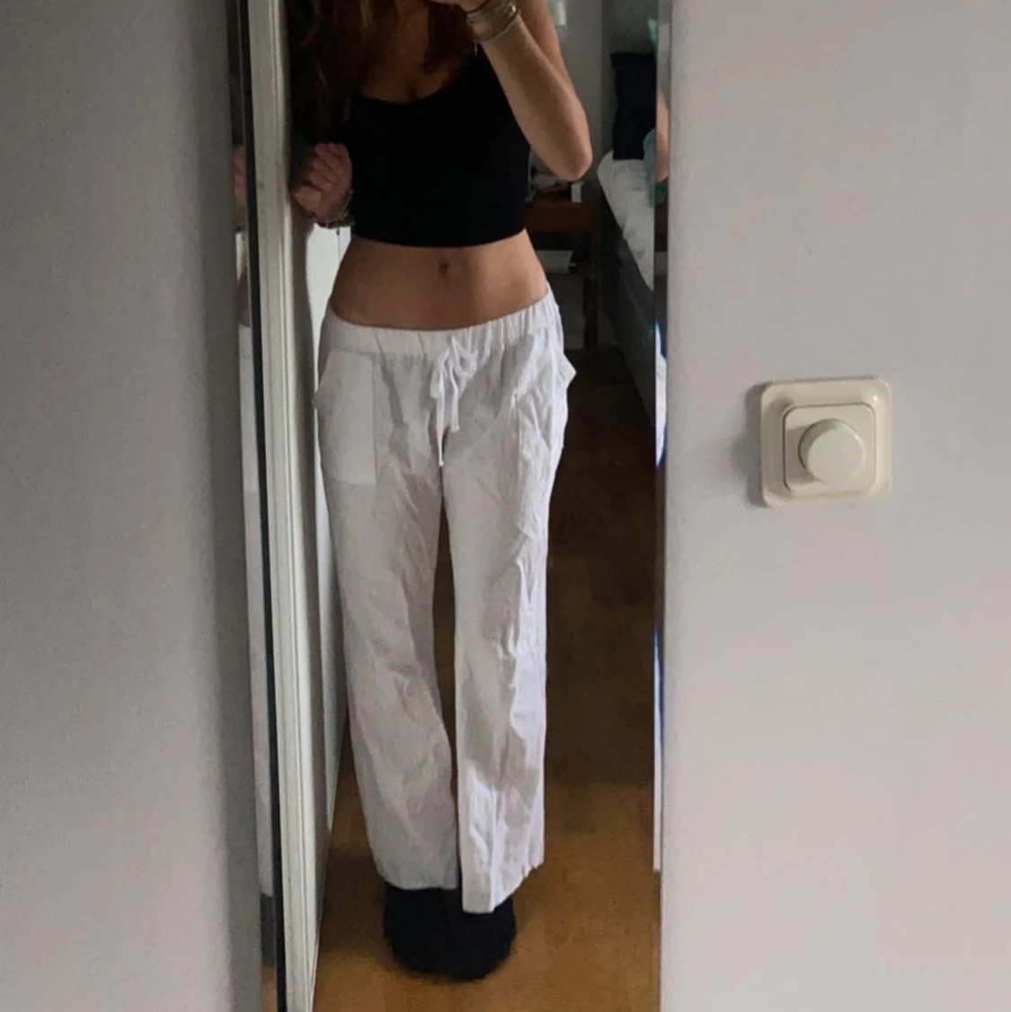 Lågmidjade linnebyxor