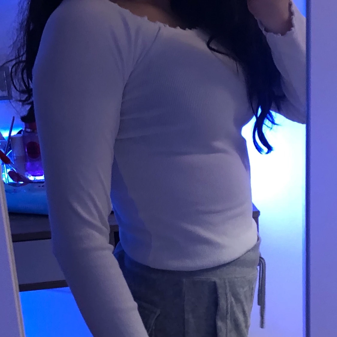 Långermad vit tröja S - 91