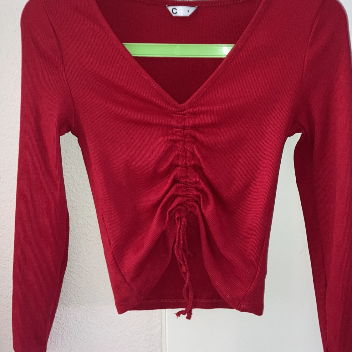 röd magtröja med snörning  - 90