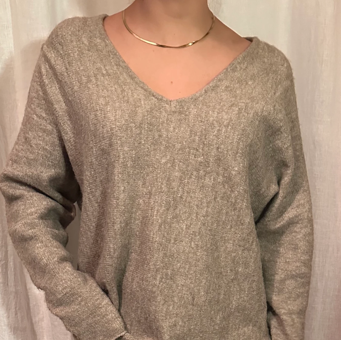 Brun stickad tröja - 90