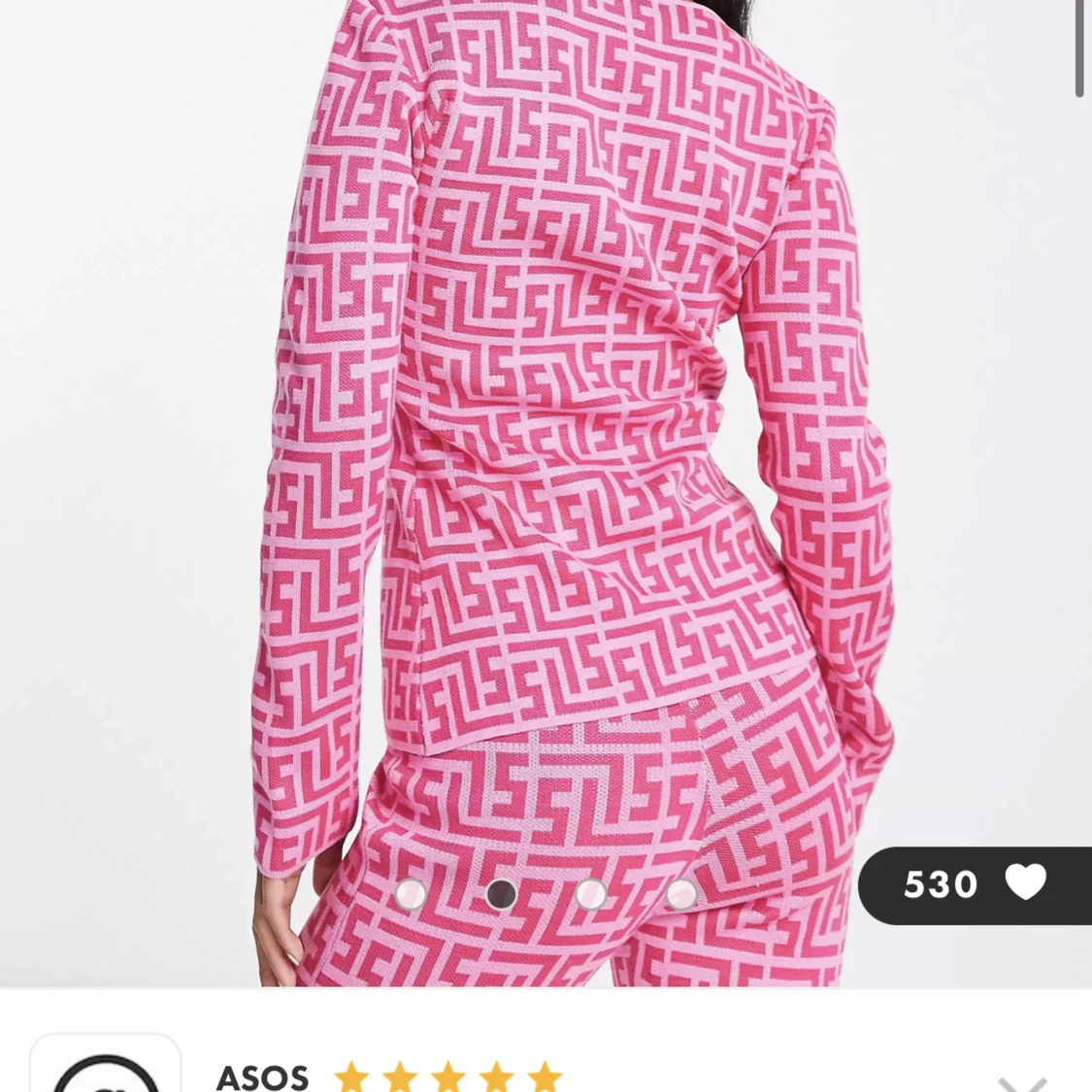 Rosa stickat set - 90