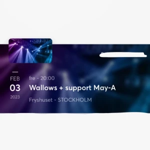 Wallows biljett 2023 - Säljer en ståplats till wallows 3 februari 2023 på fryshuset! 