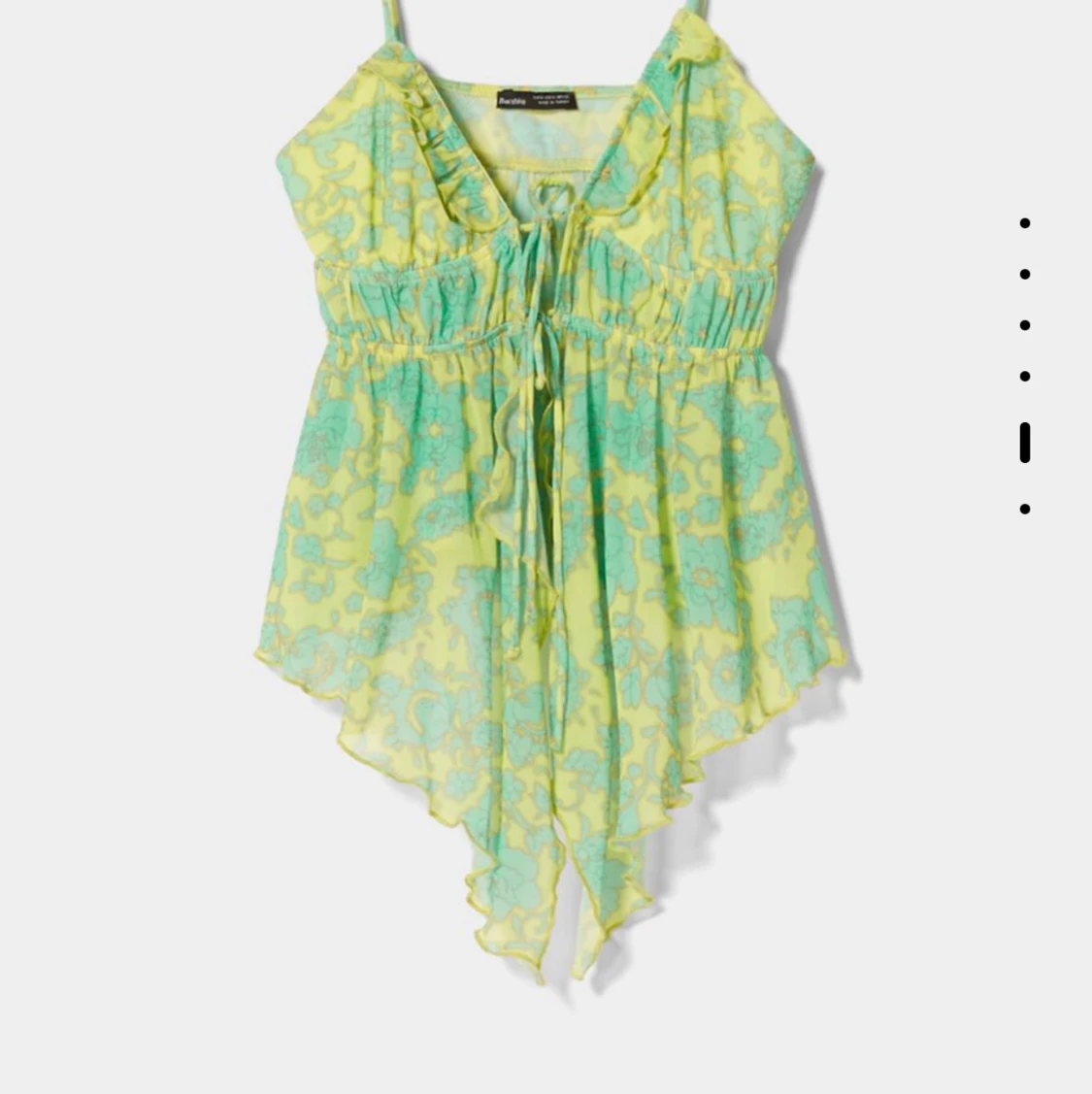 Blommig topp med snörning  - 90