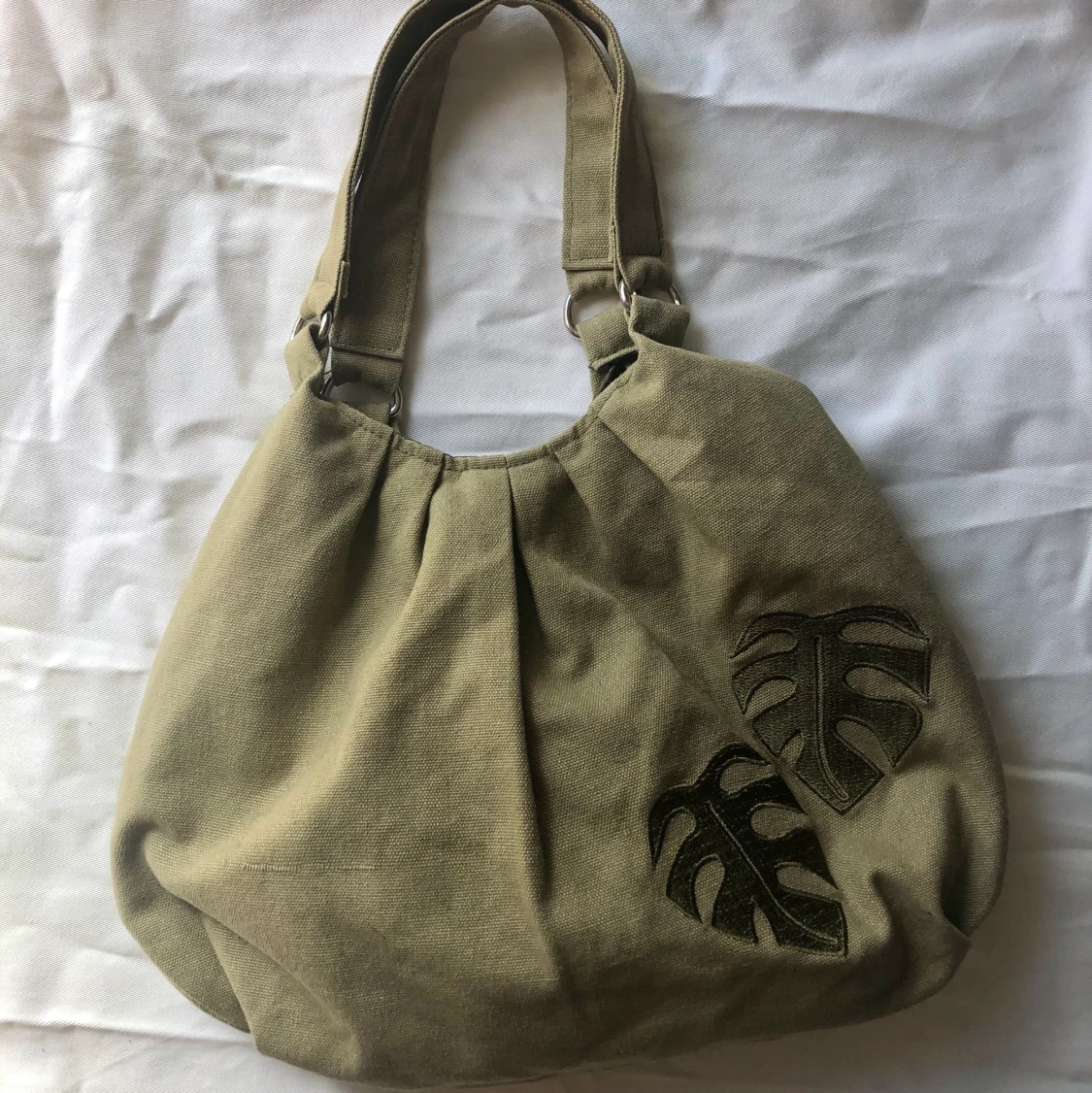 Handväska grön monstera  - 90