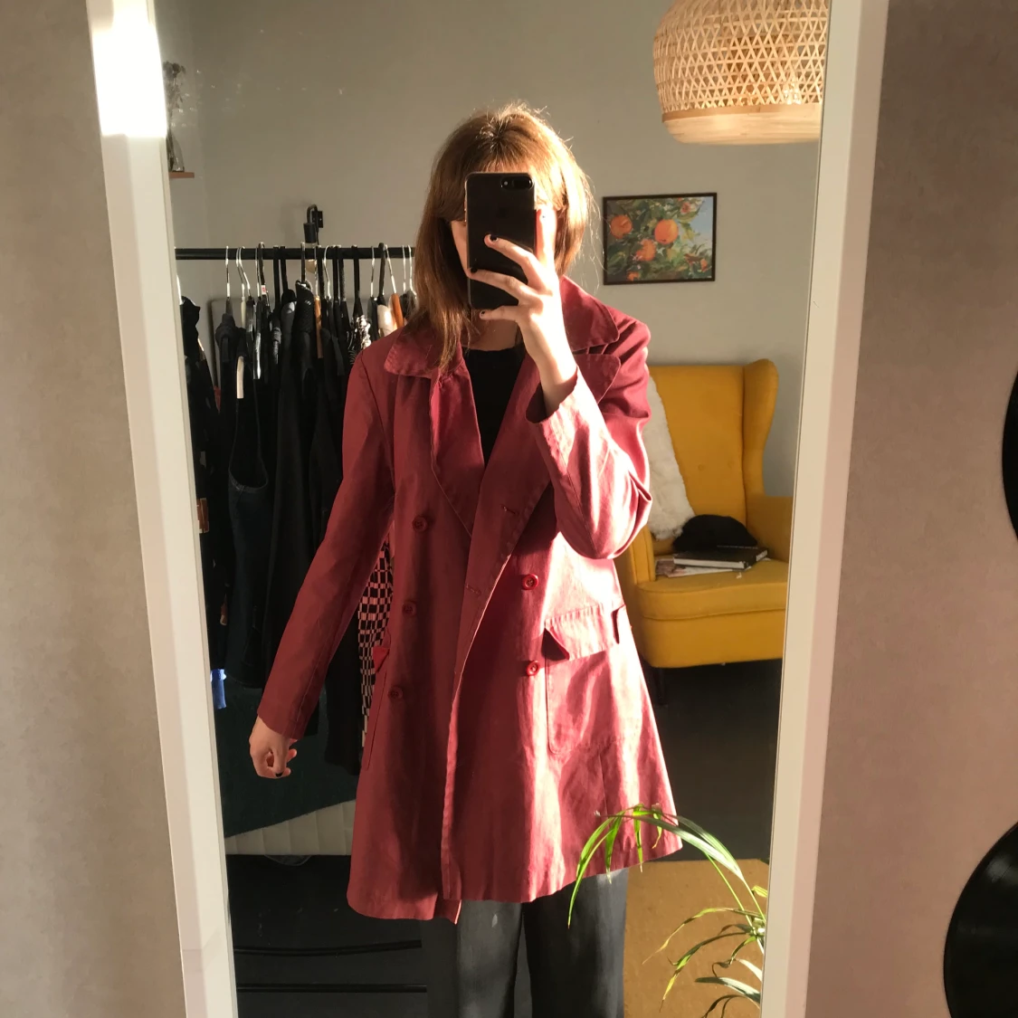 Röd trenchcoat  - 90