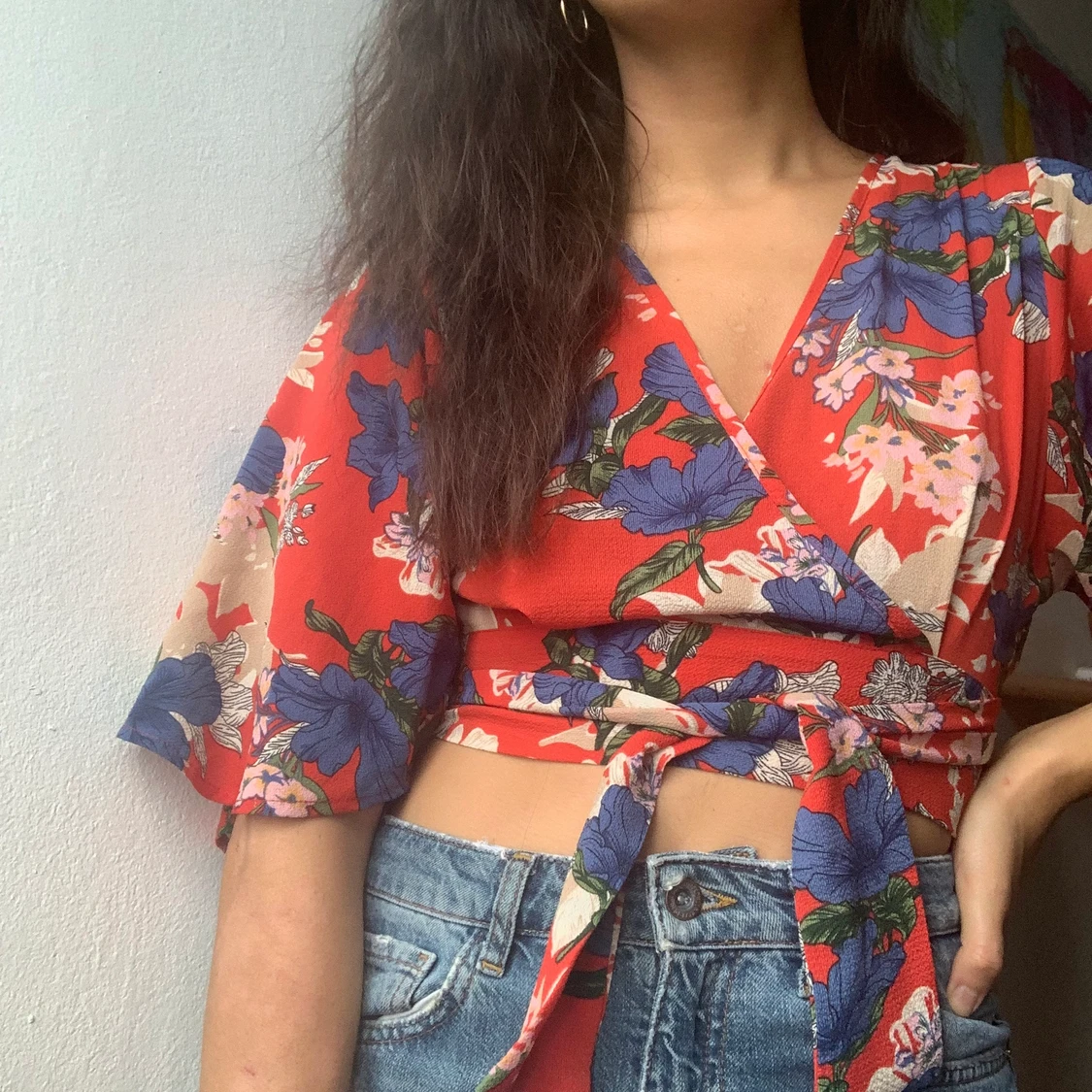 Pretty little things red floral crop top - 91