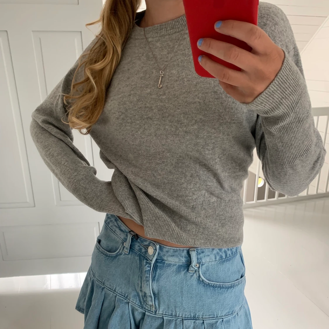 Grå cashmeretröja
