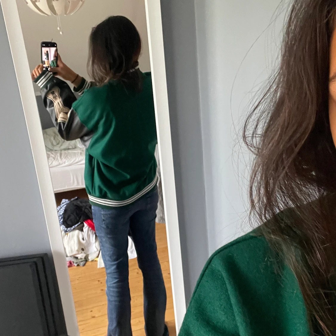 Grön collegejacka  - 90