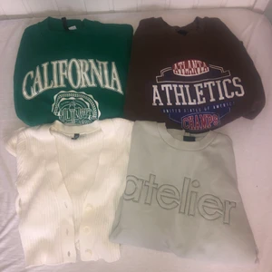 Tröjpaket  - 3 collegetröjor (vita koftan såld) Alla för 250 😇☁️  1 för 99 men säljer helst alla tillsammans 