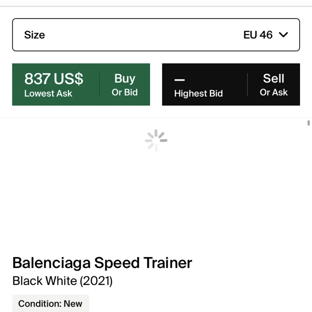 Balaciaga Speed Trainer cond 10/10 Endast provade Size: US 12/46. Skor.