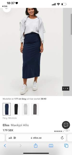 mörkblå maxi/midi kjol från ellos, säljer då den var lite för tight, aldrig använd utan endast testad och lappen sitter kvar!