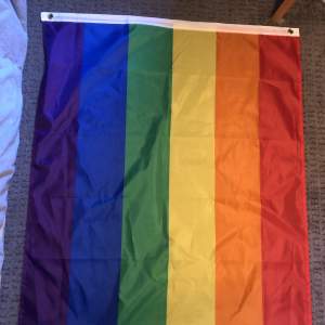 Prideflagga som suttit i mitt tak. Fint skick :)
