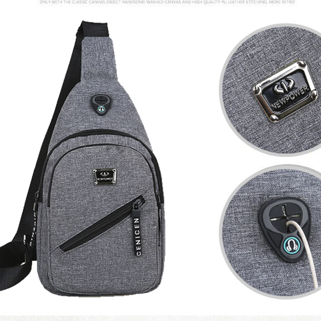Herr Kurirväska Sling Axelväska Bröstväska  - 91