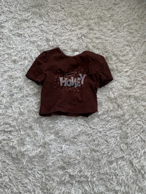 T-shirt  - Brun T-shirt aldrig använd storlek xss från Shein. ALLA diamanter är kvar! Kommer såklart att strykas och tvättas en extra gång innan du köper den! 