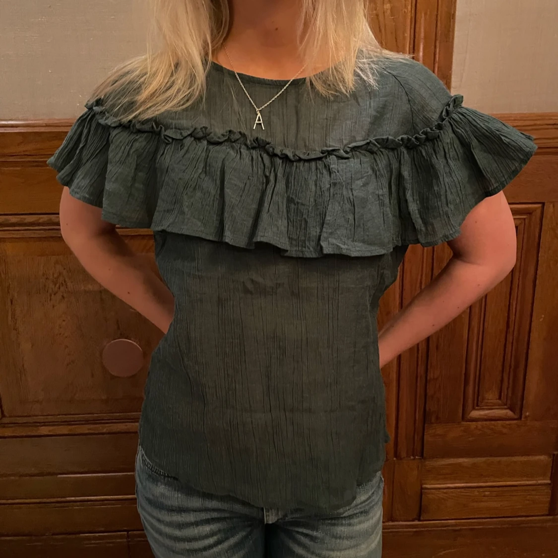 Grön volangtopp - 90