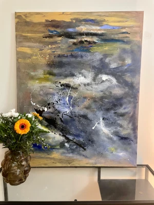 Målad tavla  - Detta är en tavla målad på en 100x80 kanvas. Fägerna är i akryll 