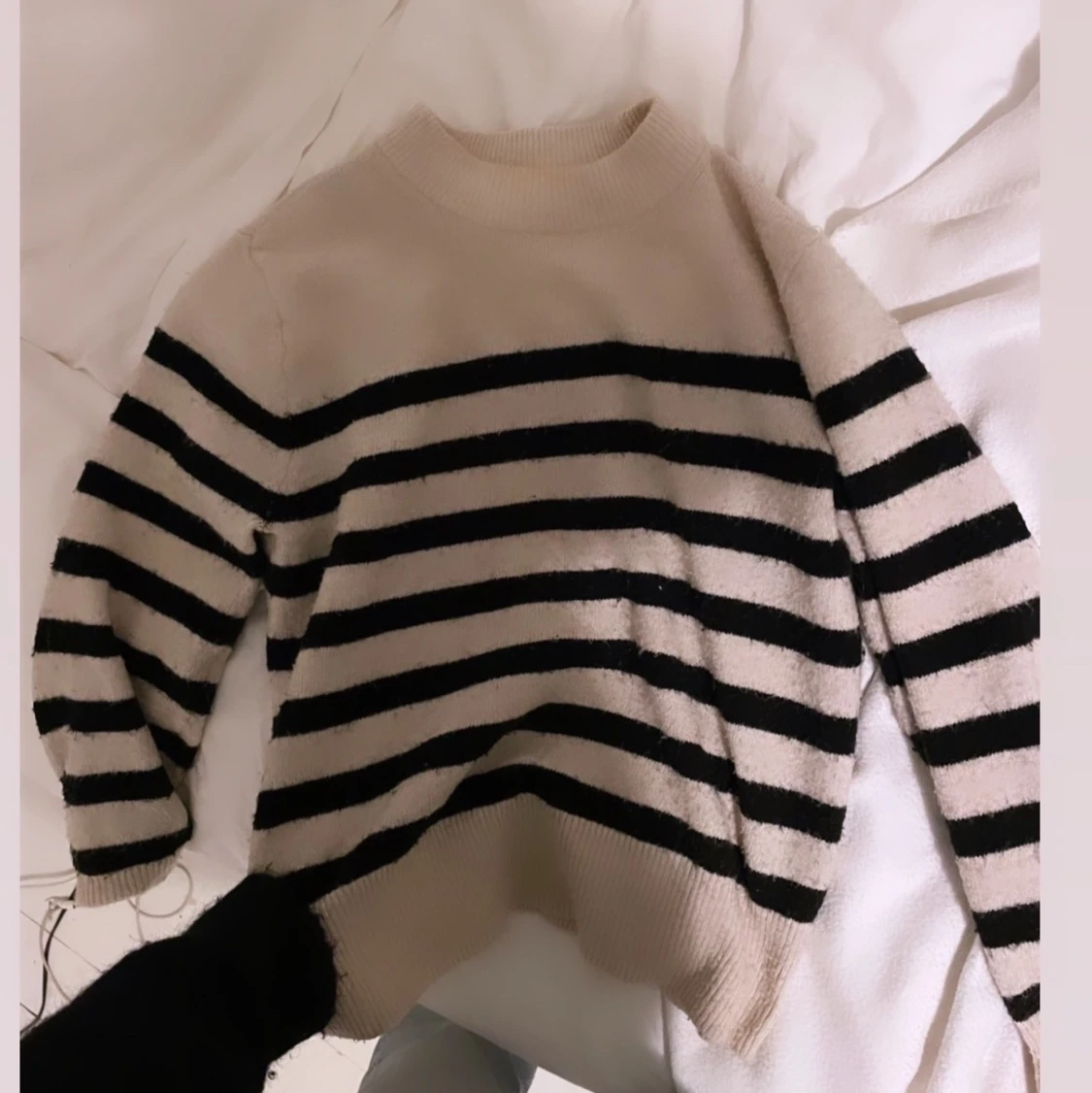 Randig stickad tröja hm